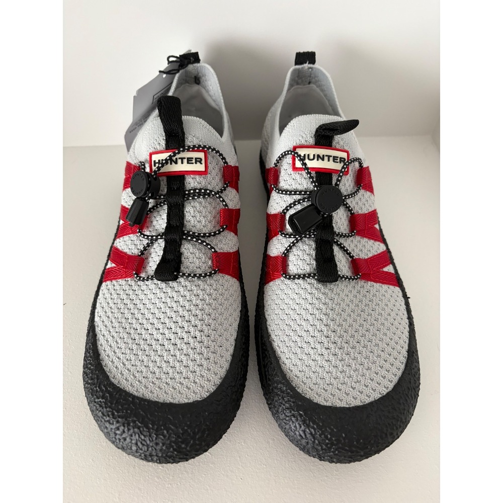 Hunter Travel Trainers Grey Red Water Repellent Knit Sneakers Womens 8 M